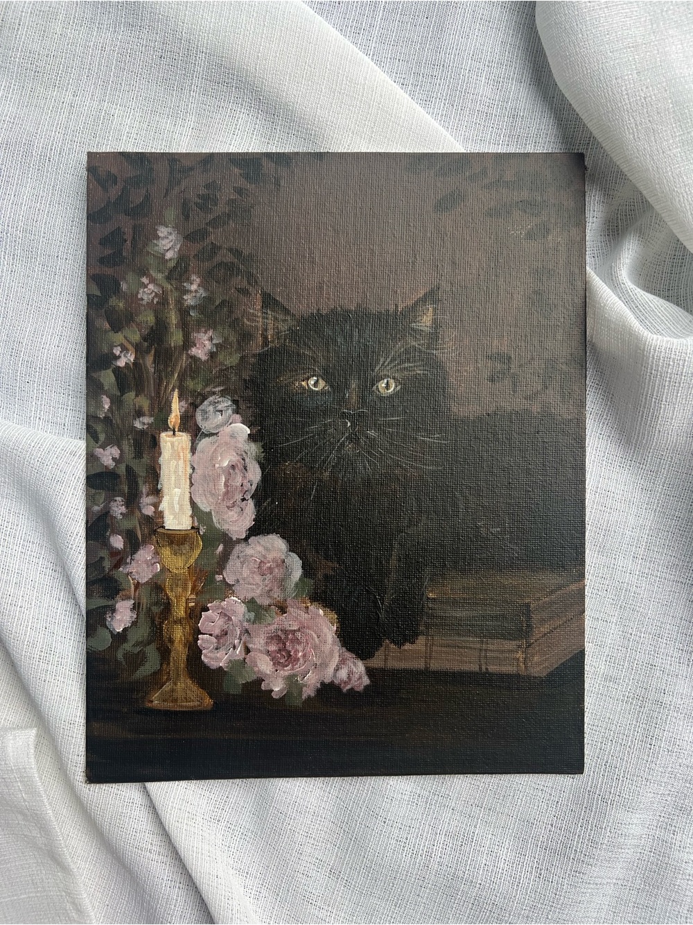 “Velvet Whiskers” acrylic painting